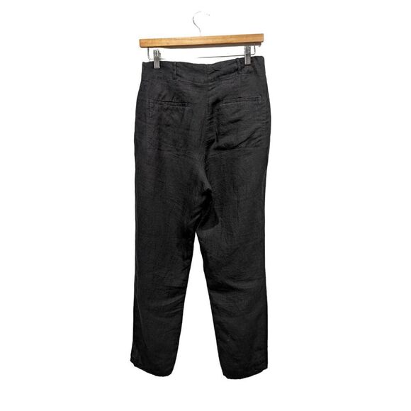 Humanoid Black Washable Italian Linen High Waist Pleat Front Trouser Pants, XS - Picture 6 of 9